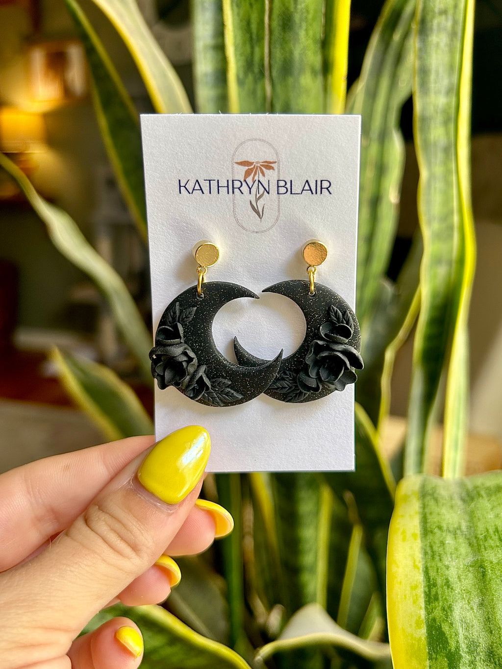Black Floral Moons