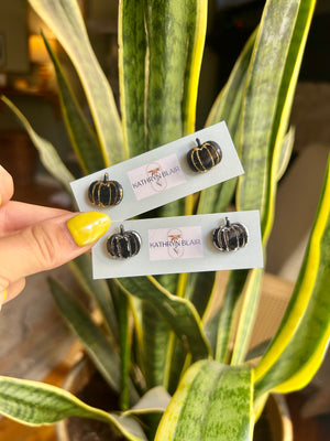 Black Pumpkin Studs
